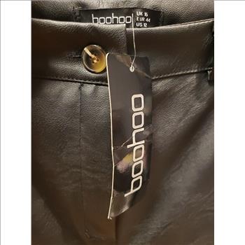 NWT BOOHOO Wide Leg Faux Leather Men's Trousers Sz 12-US Italy