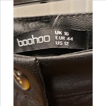 NWT BOOHOO Wide Leg Faux Leather Men's Trousers Sz 12-US Italy
