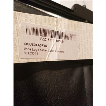 NWT BOOHOO Wide Leg Faux Leather Men's Trousers Sz 12-US Italy
