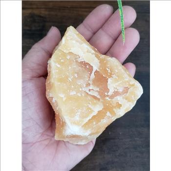 Lot of 2 Natural Stone Raw Orange Calcite-Mexico