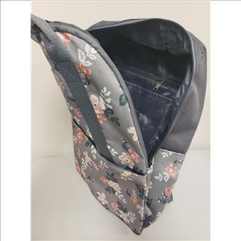 New Lightweight Fashion Peach Floral Print Gray Women/Ladies/Girls Backpack, China