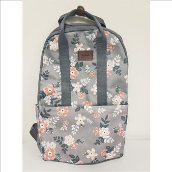 New Lightweight Fashion Peach Floral Print Gray Women/Ladies/Girls Backpack, China