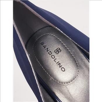 Bandolino Women's Satin Navy Blue Peep Toe High Heels Pump Shoes Sz 8M, Made in China