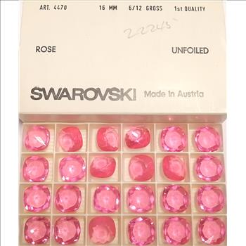 SWAROVSKI STONES - ART 4470 16MM ROSE UNFOILED STONES - 72 PIECES