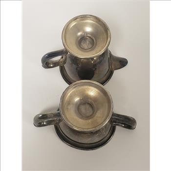 Vintage Wm. A Rogers 606 Silver Plated Dual-Handled Open Sugar Bowl & Creamer Set, Canada
