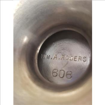 Vintage Wm. A Rogers 606 Silver Plated Dual-Handled Open Sugar Bowl & Creamer Set, Canada