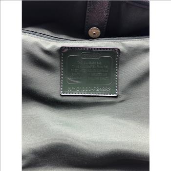 Coach Carryall #24882 Signature Stripe Python Snake Satchel Tote Khaki Green Jacquard Fabric Leather Shoulder Bag Retail $358