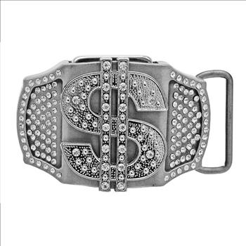 Crystals Dollar Sign Belt Buckle With Lighter