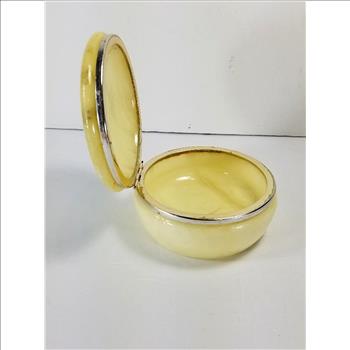 Vintage Itlay Hand Carved Alabaster Trinket Box