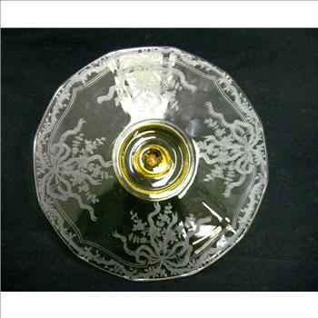Vintage Yellow Depression Glass Dish with Handle- 1930's