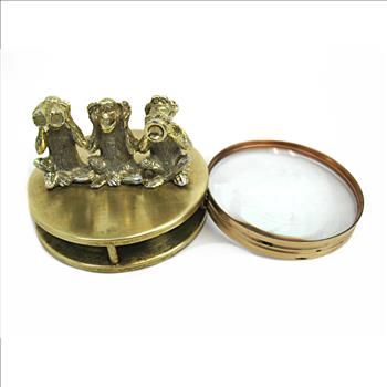 Three Wise Monkeys Magnifying Glass c. 1950s