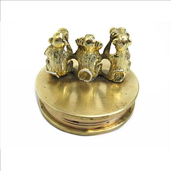 Three Wise Monkeys Magnifying Glass c. 1950s