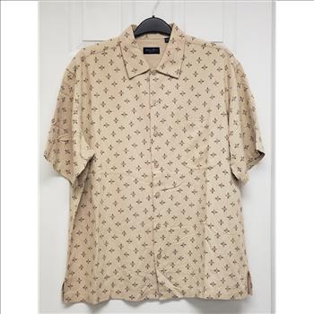 Linea Rosso Signature Designed By Patrick Assaraf 100% Silk Button Up Short Sleeve Men's Shirt Sz L