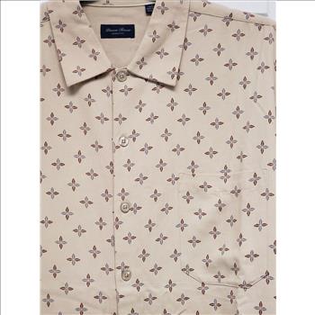 Linea Rosso Signature Designed By Patrick Assaraf 100% Silk Button Up Short Sleeve Men's Shirt Sz L