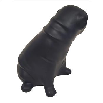 Pug Dog Heavy Resin Seated Black Figurine Doorstop 5.5