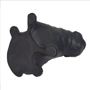 Pug Dog Heavy Resin Seated Black Figurine Doorstop 5.5