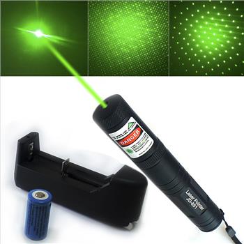 Tactical GD851 10 Miles 532nm Green Laser Pointer Pen Visible Beam + Star Cap