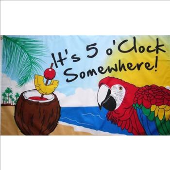 3' x 5' Feet. Jimmy Buffett It's 5 O'clock Somewhere Pina Colada Flag