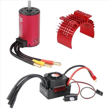 SURPASS 3660 3800KV Brushless Motor with 80A Waterproof Brushless ESC and Cooling Shell Combo Set for 1/8 RC Car Truck