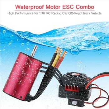 SURPASS 3660 3800KV Brushless Motor with 80A Waterproof Brushless ESC and Cooling Shell Combo Set for 1/8 RC Car Truck