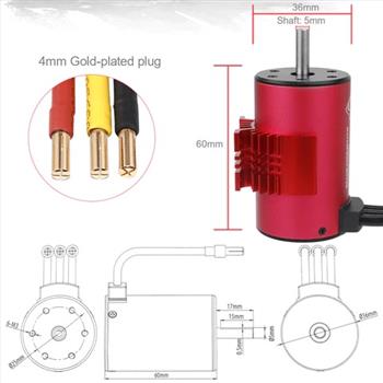 SURPASS 3660 3800KV Brushless Motor with 80A Waterproof Brushless ESC and Cooling Shell Combo Set for 1/8 RC Car Truck