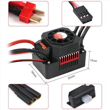 SURPASS 3660 3800KV Brushless Motor with 80A Waterproof Brushless ESC and Cooling Shell Combo Set for 1/8 RC Car Truck