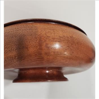 VTG Lacquer Finished Wooden Round Storage Container with Lid