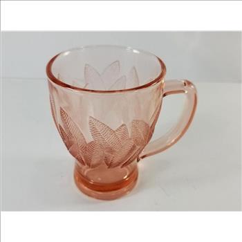 5 Vintage Pink Depression Glass Tea Cups