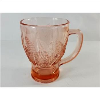 5 Vintage Pink Depression Glass Tea Cups