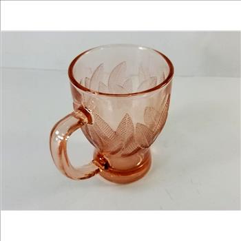 5 Vintage Pink Depression Glass Tea Cups