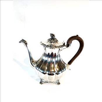Antique Silver Plate Tea Kettle With Hinged Lid