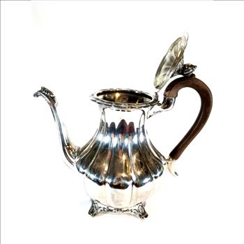 Antique Silver Plate Tea Kettle With Hinged Lid