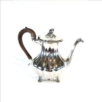 Antique Silver Plate Tea Kettle With Hinged Lid