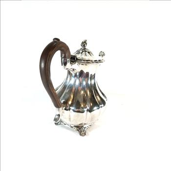 Antique Silver Plate Tea Kettle With Hinged Lid