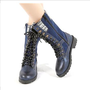 Girl's Calf Length Lace Up Winter Boots Size 4