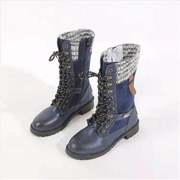 Girl's Calf Length Lace Up Winter Boots Size 4