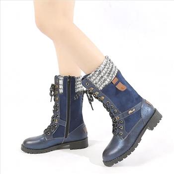 Girl's Calf Length Lace Up Winter Boots Size 4