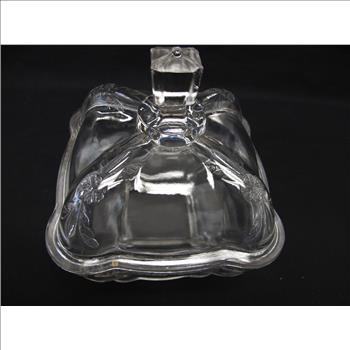 1930s Press Glass Covered Dish