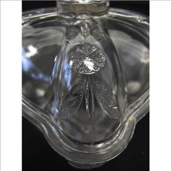 1930s Press Glass Covered Dish