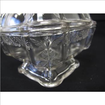 1930s Press Glass Covered Dish