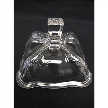 1930s Press Glass Covered Dish
