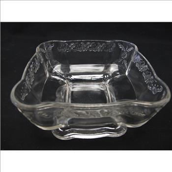 1930s Press Glass Covered Dish