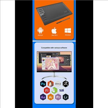 New ! Vinsa 10x5 inch Professional graphics drawing tablet