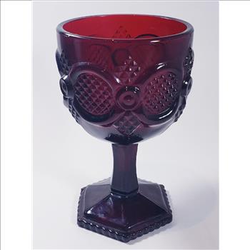 VTG AVON Cape Cod  Ruby Red Footed Pedestal Goblet/Wine Glass