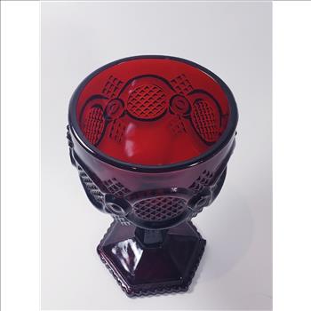 VTG AVON Cape Cod  Ruby Red Footed Pedestal Goblet/Wine Glass