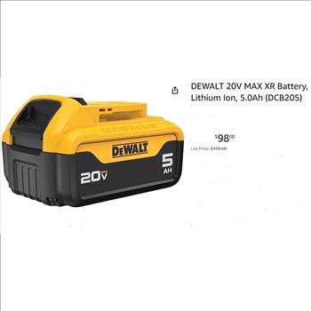DEWALT 20V Battery XR Lithium Ion Battery