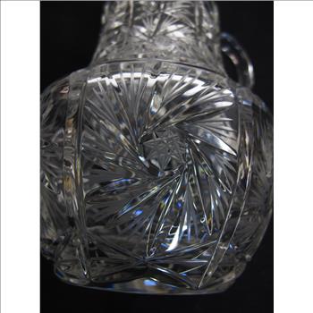 Vintage Crystal Pitcher with Pinwheel Design