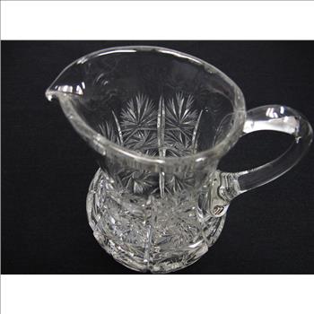 Vintage Crystal Pitcher with Pinwheel Design