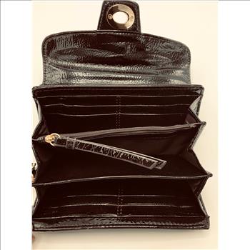 Coach Turnlock Black Patent Leather Wallet