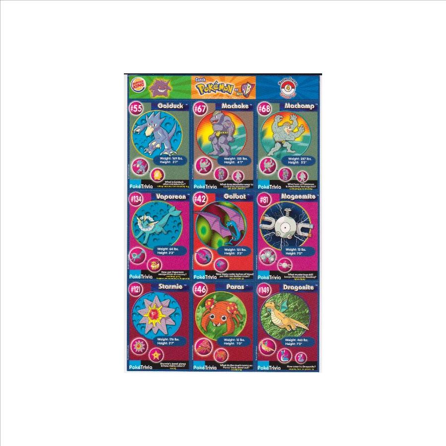 1999 Pokemon Master Trainer Collector Set Uncut 9 Card Sheet #4